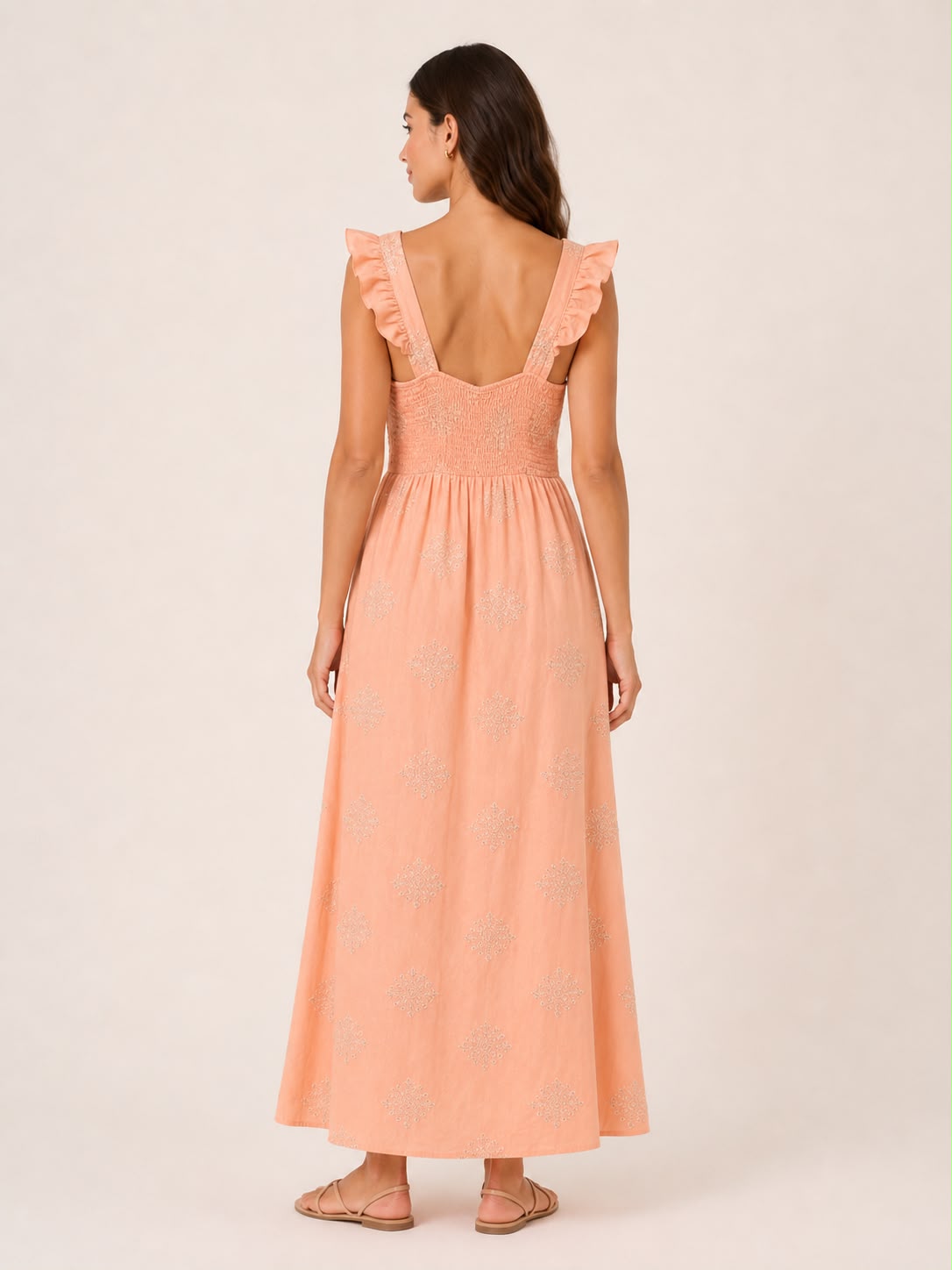 Vestido Laranja Detalhe Laise - Imagem 3