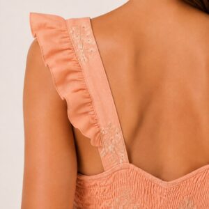 Alternative view of Vestido Laranja Detalhe Laise