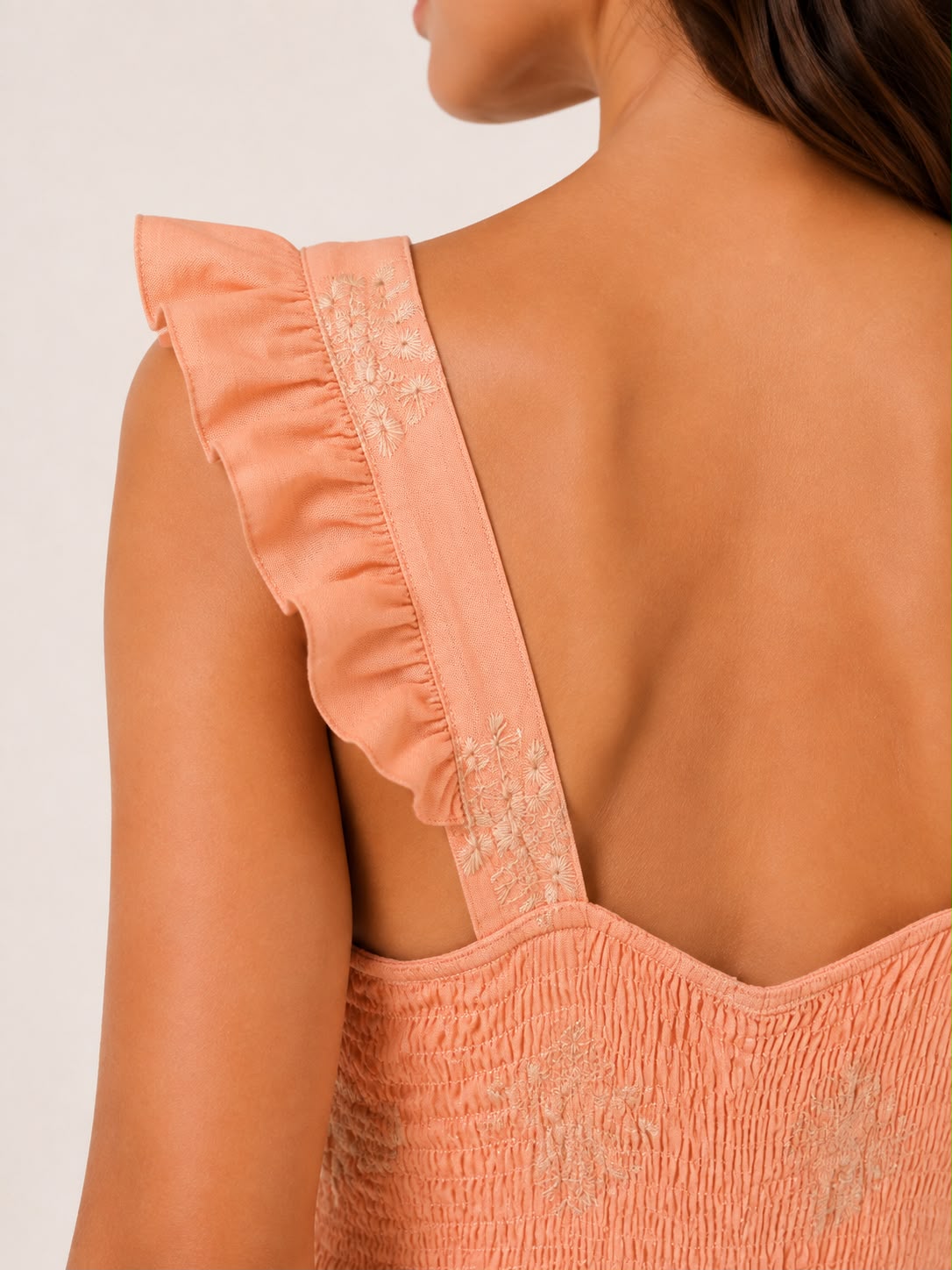 Vestido Laranja Detalhe Laise - Imagem 2